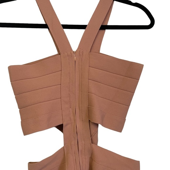 NBD Tan Bandage Cut Out Mini Dress Small - Picture 4 of 7